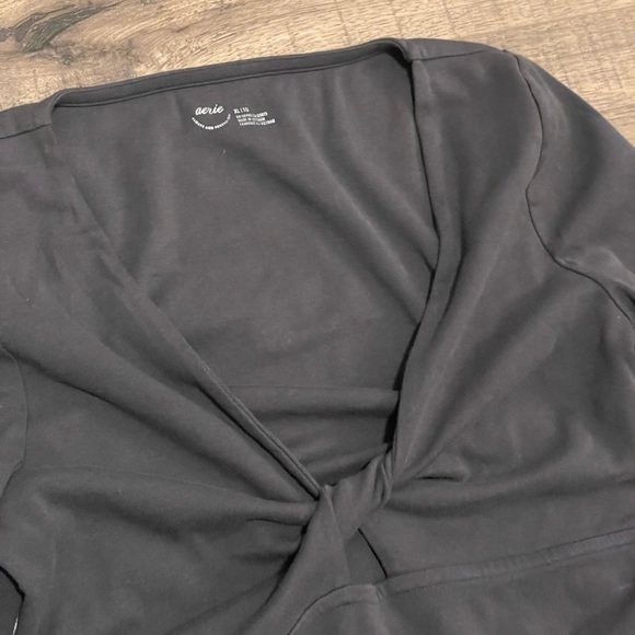 Aerie women’s size XL Twist Top Bodysuit - Charcoal Gray - Picture 3 of 5
